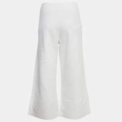 Pre Owned Stella McCartney White Cotton Wide-Leg Sweatpants M