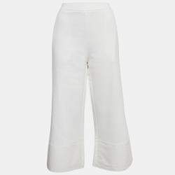 Pre Owned Stella McCartney White Cotton Wide-Leg Sweatpants M
