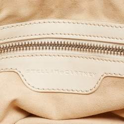 Pre Owned Stella McCartney Off White Woven Faux Leather Becks Top Handle Bag