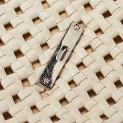 Pre Owned Stella McCartney Off White Woven Faux Leather Becks Top Handle Bag