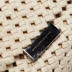 Pre Owned Stella McCartney Off White Woven Faux Leather Becks Top Handle Bag