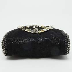 Pre Owned Stella McCartney Black Faux Suede Tiny Falabella Tote