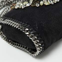 Pre Owned Stella McCartney Black Faux Suede Tiny Falabella Tote