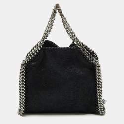 Pre Owned Stella McCartney Black Faux Suede Tiny Falabella Tote