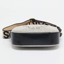Pre Owned Stella McCartney Black/White Logo Canvas and Leather Camera Crossbody Bag