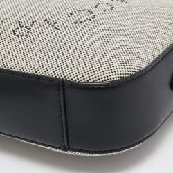 Pre Owned Stella McCartney Black/White Logo Canvas and Leather Camera Crossbody Bag