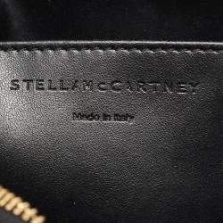 Pre Owned Stella McCartney Black/White Logo Canvas and Leather Camera Crossbody Bag