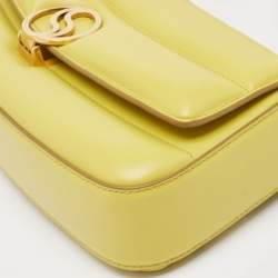 Pre Owned Stella McCartney Lime Faux Leather S-Wave Padded Shoulder Bag