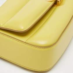 Pre Owned Stella McCartney Lime Faux Leather S-Wave Padded Shoulder Bag