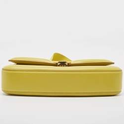 Pre Owned Stella McCartney Lime Faux Leather S-Wave Padded Shoulder Bag