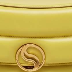 Pre Owned Stella McCartney Lime Faux Leather S-Wave Padded Shoulder Bag