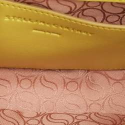 Pre Owned Stella McCartney Lime Faux Leather S-Wave Padded Shoulder Bag