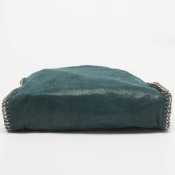 Pre Owned Stella McCartney Dark Green Faux Leather Fold Over Falabella Tote