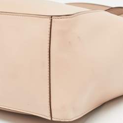 Pre Owned Stella McCartney Beige Faux Leather Perforated Logo Tote