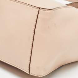 Pre Owned Stella McCartney Beige Faux Leather Perforated Logo Tote