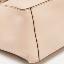 Pre Owned Stella McCartney Beige Faux Leather Perforated Logo Tote