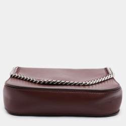 Pre Owned Stella McCartney Burgundy Faux Leather Box Falabella Shoulder Bag