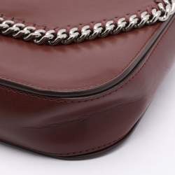 Pre Owned Stella McCartney Burgundy Faux Leather Box Falabella Shoulder Bag