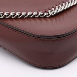 Pre Owned Stella McCartney Burgundy Faux Leather Box Falabella Shoulder Bag
