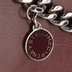 Pre Owned Stella McCartney Burgundy Faux Leather Box Falabella Shoulder Bag