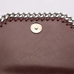 Pre Owned Stella McCartney Burgundy Faux Leather Box Falabella Shoulder Bag