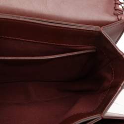 Pre Owned Stella McCartney Burgundy Faux Leather Box Falabella Shoulder Bag