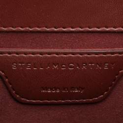 Pre Owned Stella McCartney Burgundy Faux Leather Box Falabella Shoulder Bag