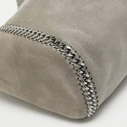 Pre Owned Stella McCartney Grey/Burgundy Faux Suede Reversible Falabella Shopper Tote