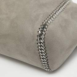 Pre Owned Stella McCartney Grey/Burgundy Faux Suede Reversible Falabella Shopper Tote