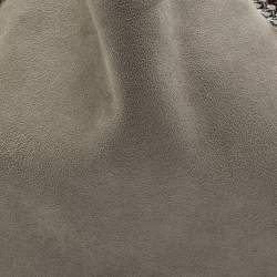 Pre Owned Stella McCartney Grey/Burgundy Faux Suede Reversible Falabella Shopper Tote