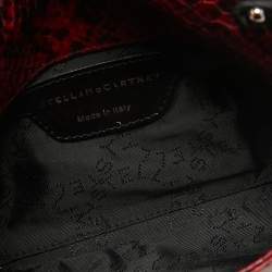 Pre Owned Stella McCartney Red/Black Python Embossed Faux Leather Falabella Flap Crossbody Bag