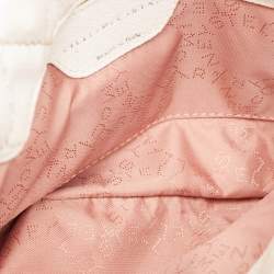 Pre Owned Stella McCartney Off White Quilted Faux Suede Falabella Flap Bag