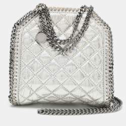Stella McCartney Silver Faux Leather Falabella Crossbody Bag