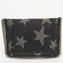 Pre Owned Stella McCartney Black Denim Star Falabella Wallet Crossbody Bag