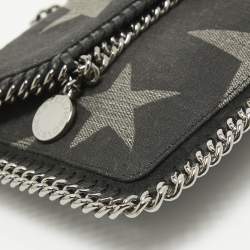 Pre Owned Stella McCartney Black Denim Star Falabella Wallet Crossbody Bag