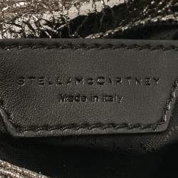 Pre Owned Stella McCartney Grey Faux Patent Leather Micro Falabella Flap Crossbody Bag