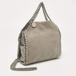 Pre Owned Stella McCartney Grey Faux Suede Tiny Falabella Tote