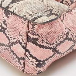 Pre Owned Stella McCartney Multicolor Faux Snakeskin Embossed Leather Logo Tote