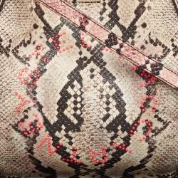 Pre Owned Stella McCartney Multicolor Faux Snakeskin Embossed Leather Logo Tote