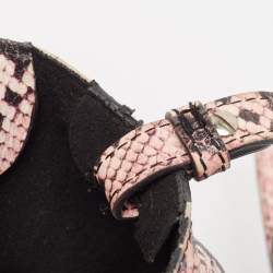 Pre Owned Stella McCartney Multicolor Faux Snakeskin Embossed Leather Logo Tote