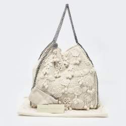 Pre Owned Stella McCartney Cream Crochet Falabella Tote