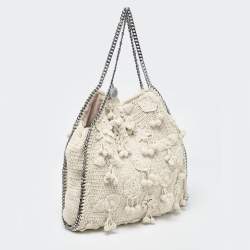 Pre Owned Stella McCartney Cream Crochet Falabella Tote