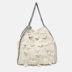 Pre Owned Stella McCartney Cream Crochet Falabella Tote