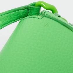 Stella McCartney Green Faux Leather Frayme Flap Crossbody Bag