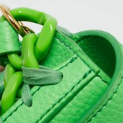 Stella McCartney Green Faux Leather Frayme Flap Crossbody Bag