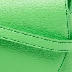 Stella McCartney Green Faux Leather Frayme Flap Crossbody Bag