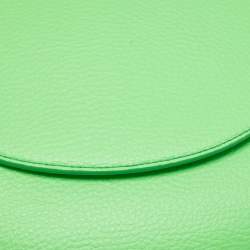 Stella McCartney Green Faux Leather Frayme Flap Crossbody Bag