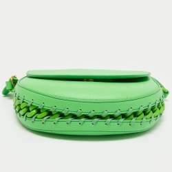 Stella McCartney Green Faux Leather Frayme Flap Crossbody Bag