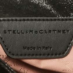 Pre Owned Stella McCartney Black Faux Suede Falabella Flap Crossbody Bag