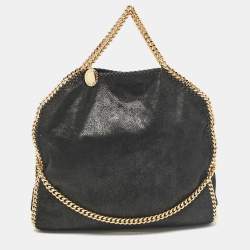 Pre Owned Stella McCartney Black Faux Leather Small Falabella Tote